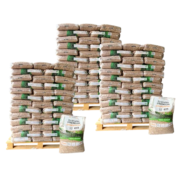 Granulés de bois Premium SimplyPELLET - 3 palettes - 195 sacs 2925 kg