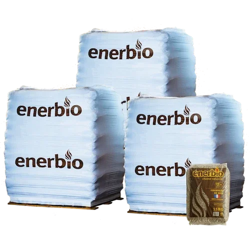 Granulés de bois ENERBIO - 3 palettes - 198 sacs 2970 kg